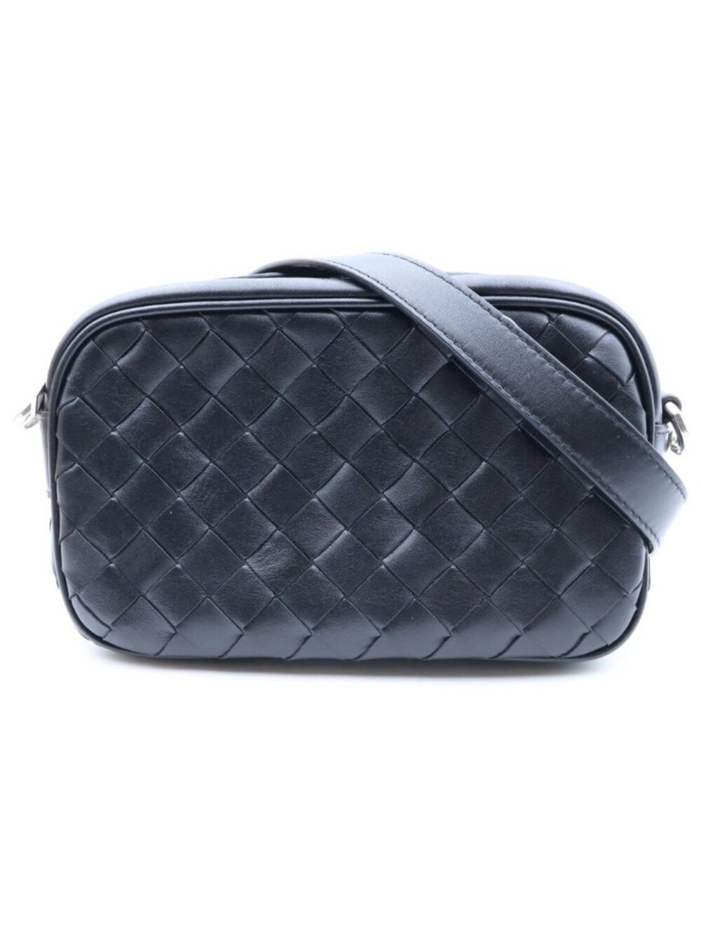 Bottega Veneta Intrecciato Camera Bag Black Leather